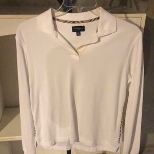 White Burberry  2 button top